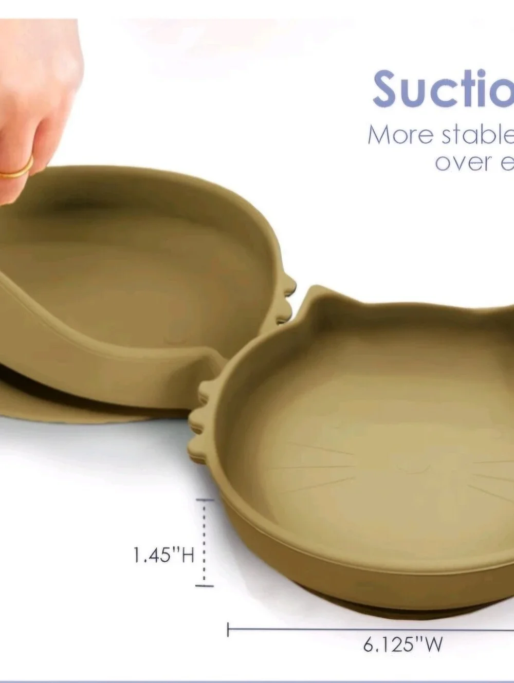 Silicone Cat Food & Water Bowl - Tan